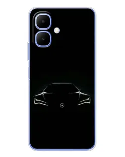 Чехол для Infinix Smart 10 с картинкой «Mercedes — силуэт авто» Чехол для Infinix Smart 10 с картинкой «Mercedes — силуэт авто»