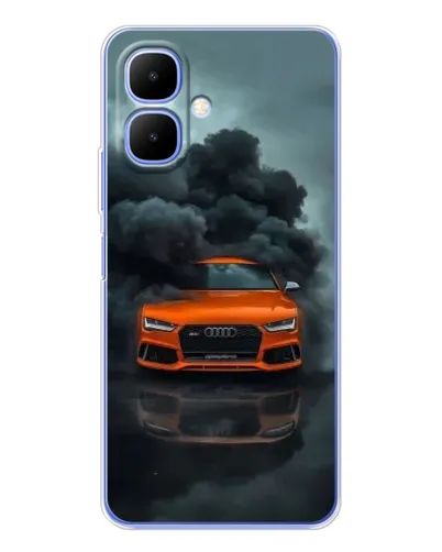 Чехол для Infinix Smart 10 с картинкой «Audi в облаках дыма»