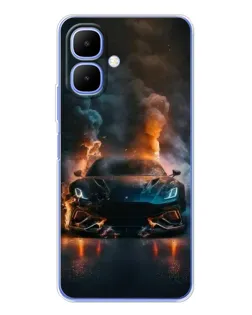 Чехол для Infinix Smart 10 с картинкой «Lamborghini дымная эстетика»