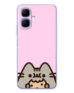 Чохол для Infinix Smart 10 з картинкою «Pusheen та печиво»