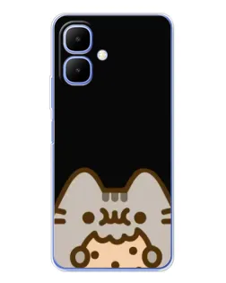Чехол для Infinix Smart 10 с картинкой «Пушин на черном»