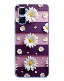 Чохол для Infinix Smart 10 з картинкою «Ромашки на фіолетовому»