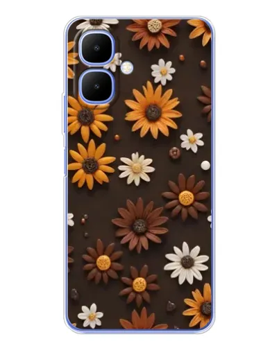 Чехол для Infinix Smart 10 с картинкой «Узор из маленьких подсолнухов» Чехол для Infinix Smart 10 с картинкой «Узор из маленьких подсолнухов»