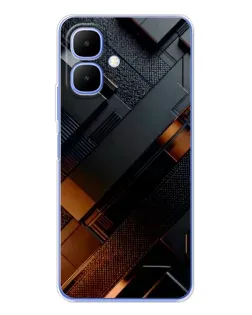 Чехол для Infinix Smart 10 с картинкой «Черные геометрические блоки»