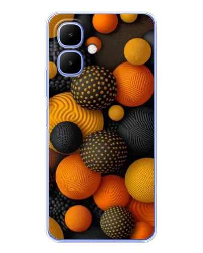 Чехол для Infinix Smart 10 с картинкой «Объемные оранжевые сферы»