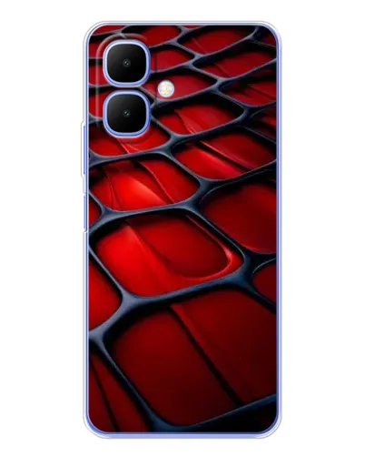 Чехол для Infinix Smart 10 с картинкой «Красная глянцевая сетка»