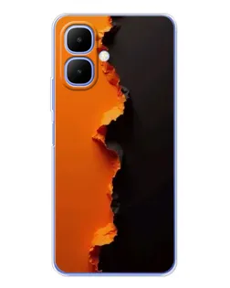 Чехол для Infinix Smart 10 с картинкой «Оранжевый разлом»