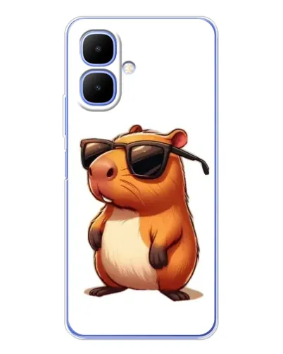 Чехол для Infinix Smart 10 с картинкой «Капибара в очках»