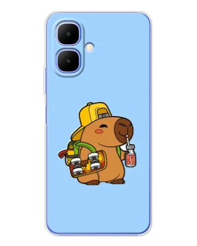 Чехол для Infinix Smart 10 с картинкой «Капибара на скейте»