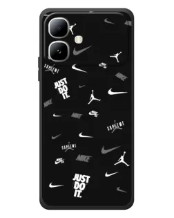 Чехол для Infinix Smart 20 с картинкой «Nike Black Pattern»