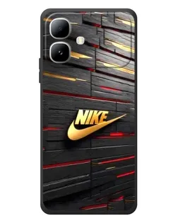 Чехол для Infinix Smart 20 с картинкой «Золотой Nike на металле»