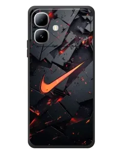 Чехол для Infinix Smart 20 с картинкой «Nike — эффект разломов»
