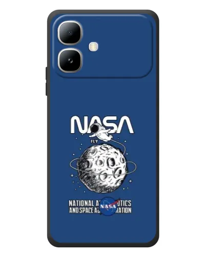Чехол для Infinix Smart 20 с картинкой «NASA — лунная миссия»
