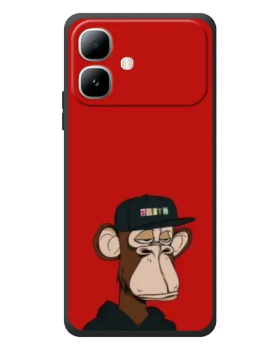 Чехол для Infinix Smart 20 с картинкой «Bored Ape — красный фон»