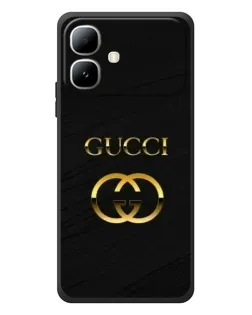 Чехол для Infinix Smart 20 с картинкой «Золотой логотип Gucci»