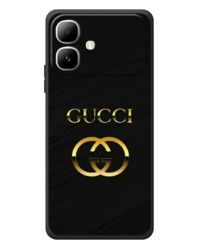Чехол для Infinix Smart 20 с картинкой «Золотой логотип Gucci»