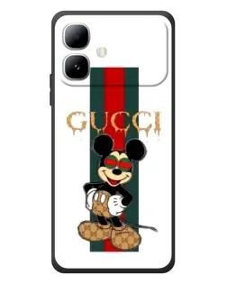 Чехол для Infinix Smart 20 с картинкой «Микки Маус Gucci — полосы»