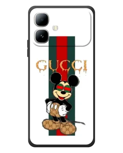 Чехол для Infinix Smart 20 с картинкой «Микки Маус Gucci — полосы»