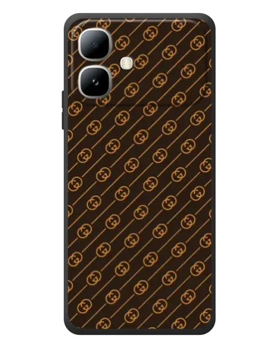 Чехол для Infinix Smart 20 с картинкой «Gucci — золотые диагонали»