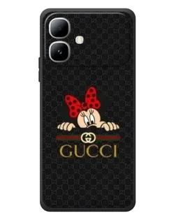 Чехол для Infinix Smart 20 с картинкой «Минни Маус Gucci — черный»