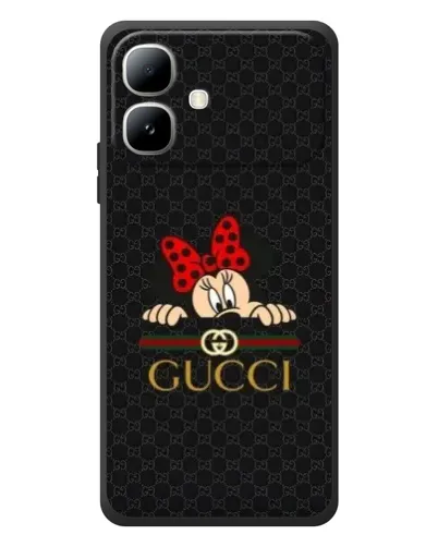 Чехол для Infinix Smart 20 с картинкой «Минни Маус Gucci — черный»