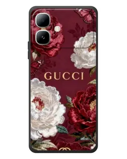 Чехол для Infinix Smart 20 с картинкой «Gucci — бордовые розы»