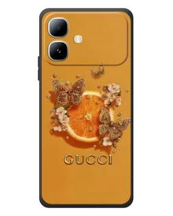 Чехол для Infinix Smart 20 с картинкой «Gucci — золотые бабочки»