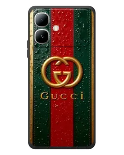 Чехол для Infinix Smart 20 с картинкой «Gucci — фирменная полоса и золото»