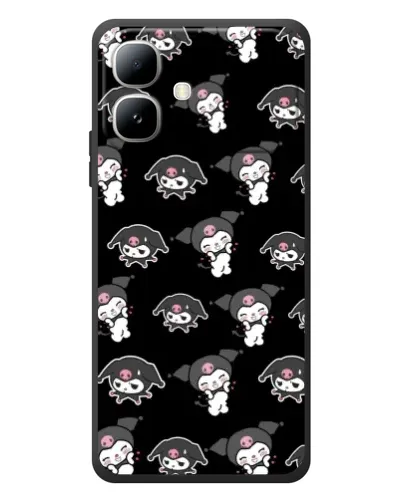 Чехол для Infinix Smart 20 с картинкой «Черный паттерн Kuromi»