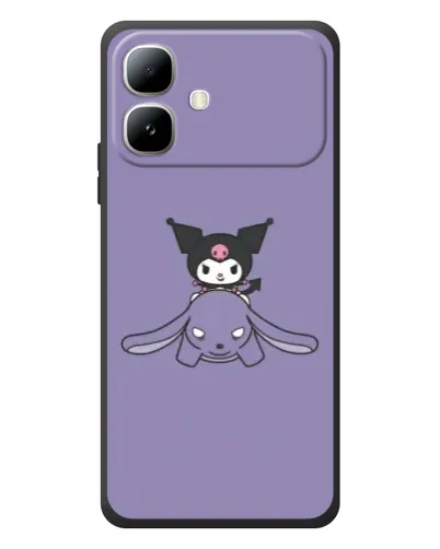 Чехол для Infinix Smart 20 с картинкой «Kuromi на лиловом фоне»