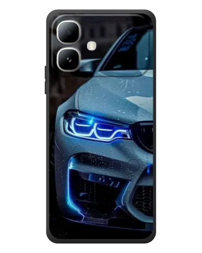 Чехол для Infinix Smart 20 с картинкой «Взгляд BMW с синими фарами»