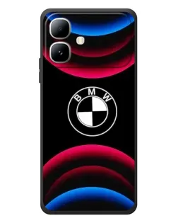 Чехол для Infinix Smart 20 с картинкой «Логотип BMW и неоновые дуги»