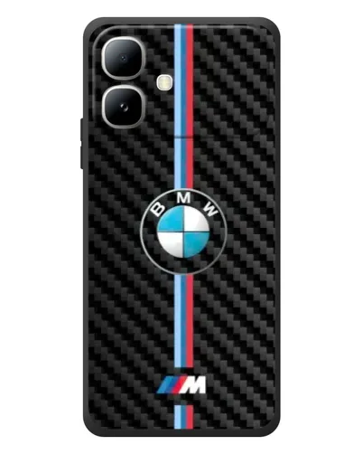 Чехол для Infinix Smart 20 с картинкой «Эмблема BMW и карбон»