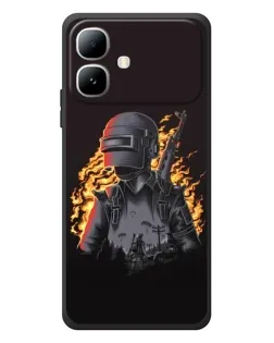 Чехол для Infinix Smart 20 с картинкой «PUBG — огненный силуэт»