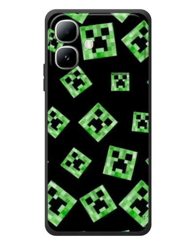 Чехол для Infinix Smart 20 с картинкой «Паттерн с криперами»