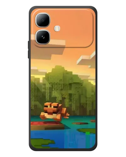Чехол для Infinix Smart 20 с картинкой «Майнкрафт закат солнца»