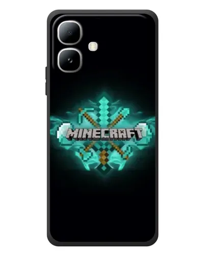 Чехол для Infinix Smart 20 с картинкой «Minecraft Diamond лого»