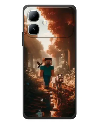 Чехол для Infinix Smart 20 с картинкой «Стив в лесу»