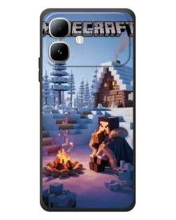 Чехол для Infinix Smart 20 с картинкой «Зимний Minecraft»
