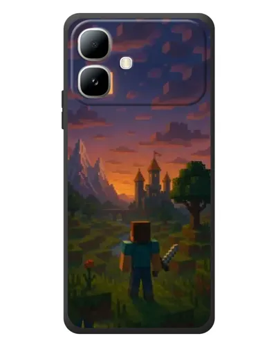 Чехол для Infinix Smart 20 с картинкой «Стив у башни»