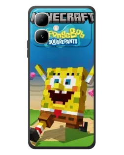 Чехол для Infinix Smart 20 с картинкой «Губка Боб Minecraft»