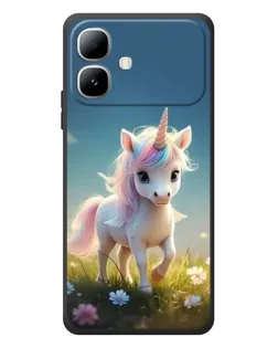Чехол для Infinix Smart 20 с картинкой «Единорог на поляне»