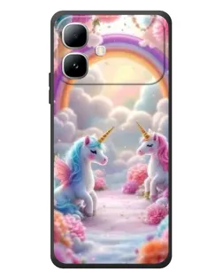 Чехол для Infinix Smart 20 с картинкой «Радуга и единороги»