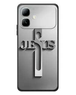 Чохол для Infinix Smart 20 з картинкою «Металевий хрест Jesus»