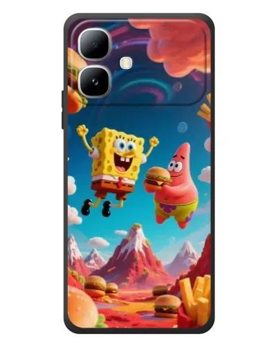 Чехол для Infinix Smart 20 с картинкой «Космический фастфуд»