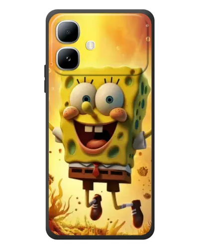 Чехол для Infinix Smart 20 с картинкой «Губка Боб прыгает»