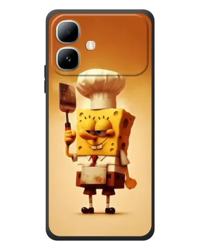 Чехол для Infinix Smart 20 с картинкой «Губка Боб повар»