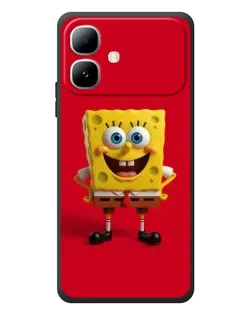 Чехол для Infinix Smart 20 с картинкой «Спанч Боб на красном»