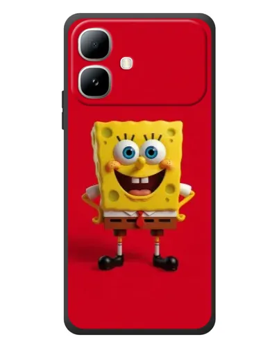 Чехол для Infinix Smart 20 с картинкой «Спанч Боб на красном»