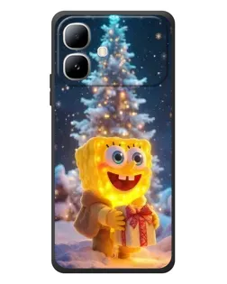 Чехол для Infinix Smart 20 с картинкой «Рождественский Спанч Боб»
